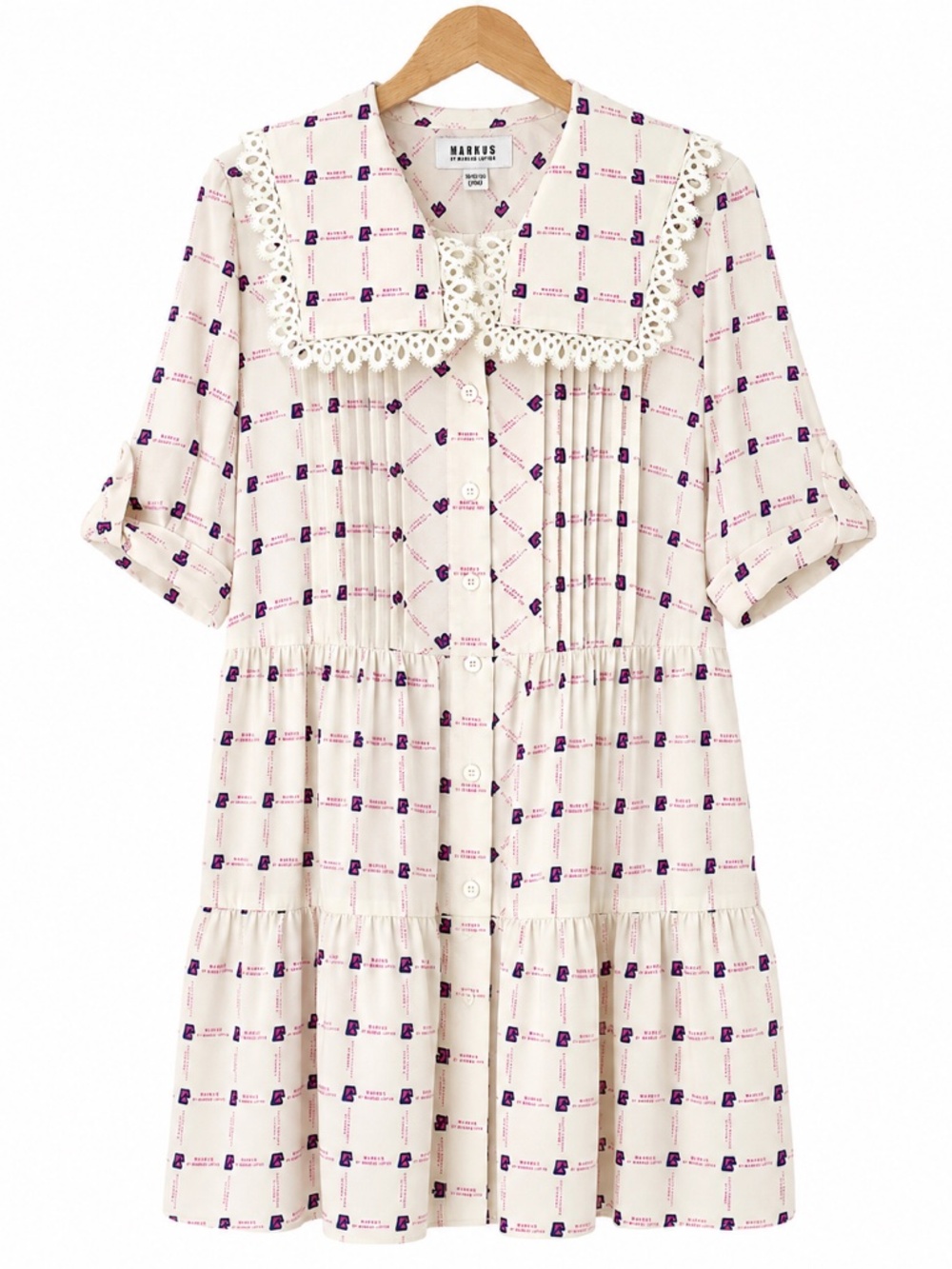 NWOT Markus by Markus Lupfer Carter Lip‎ Print Dress Size M